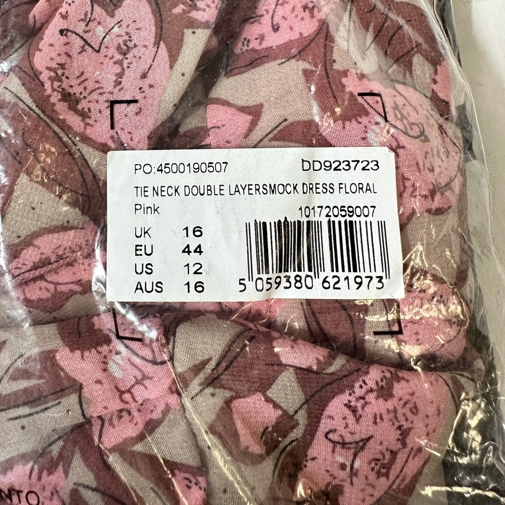 NWT Missguided Tie Neck Double Layered Smock Dress Floral - Picture 5 of 13